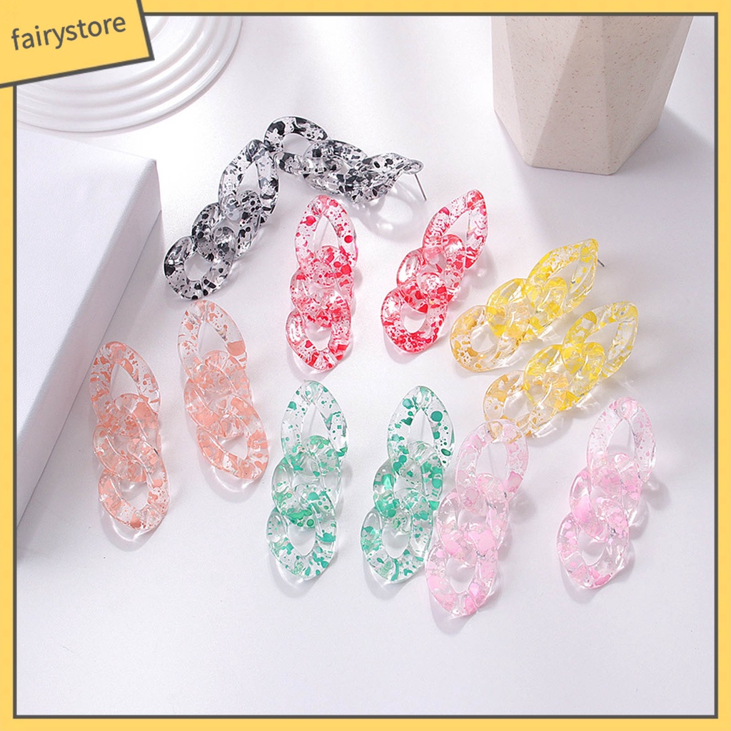 1 Cặp Bông Tai Dáng Dài Trong Suốt Phong Cách Bohemian Thời Trang Dự Tiệc Cho Nữ