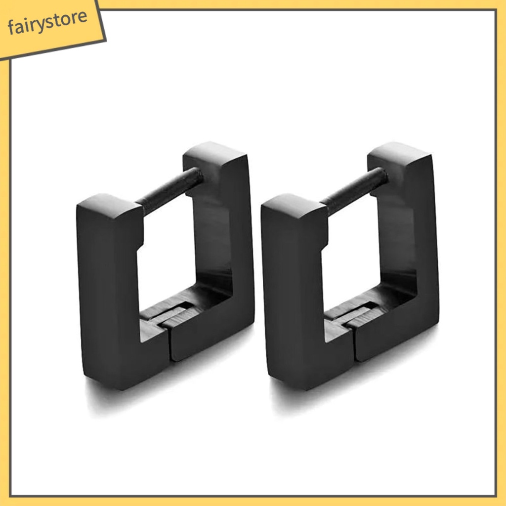 1 Đôi Bông Tai Hình Học Bằng Thép Titan Mạ Điện Không Phai Phong Cách Âu Mỹ