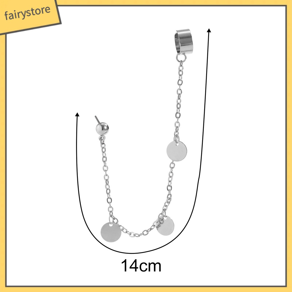 1 Khuyên Vành Tai Hình Trăng Sao Đính Ngọc Trai Nhân Tạo Thời Trang