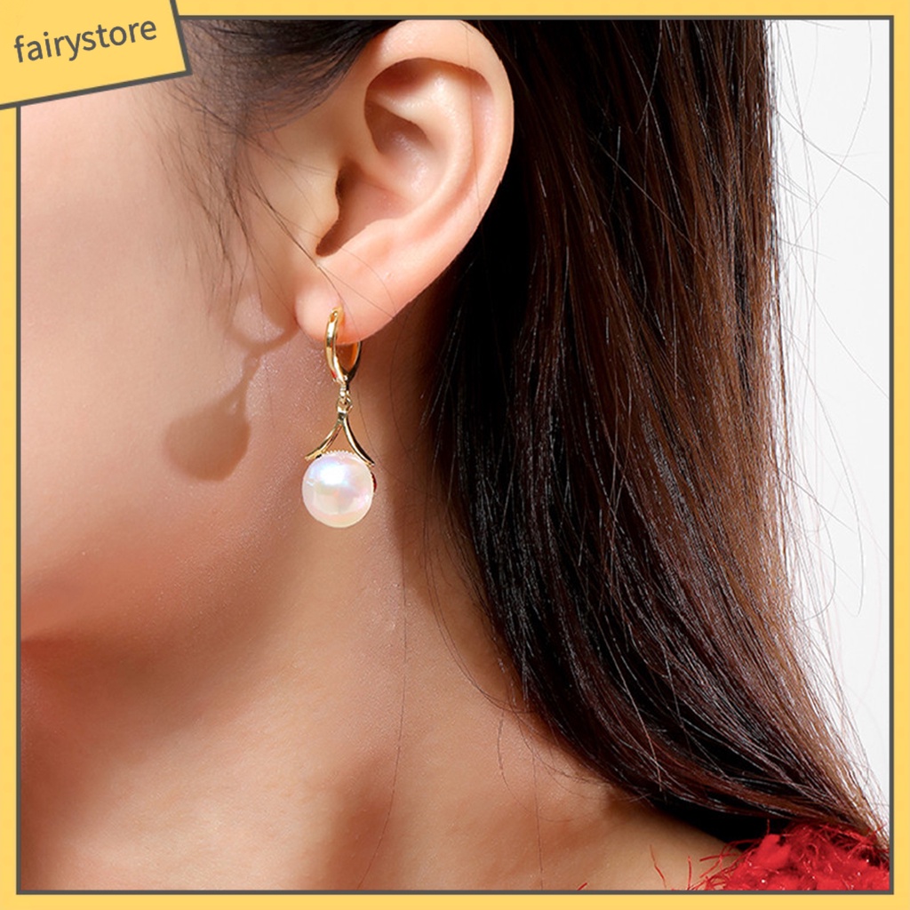 Bông Tai Đính Đá Hình Giọt Nước Màu Đỏ Phong Cách Hàn Quốc Dành Cho Nữ