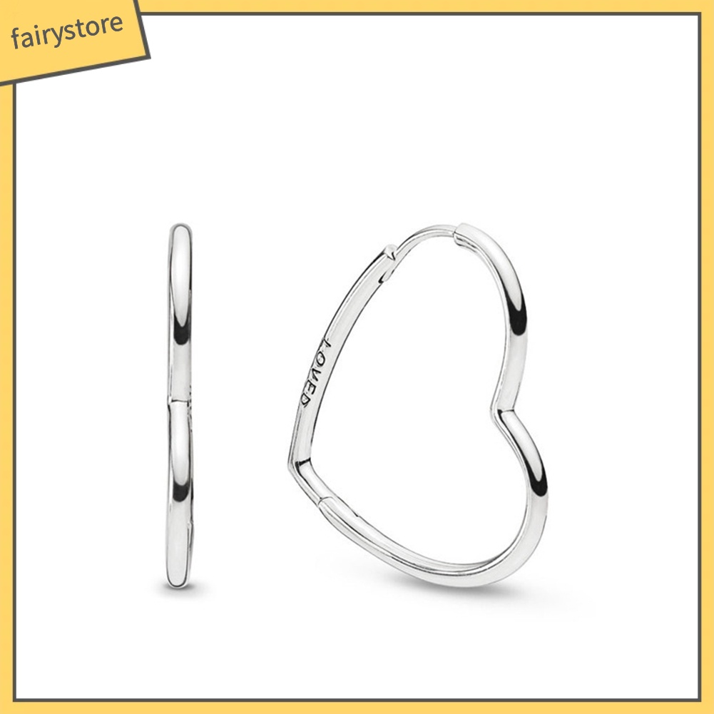 Bông Tai Kim Loại Hình Trái Tim Đơn Giản Thời Trang Dành Cho Nữ