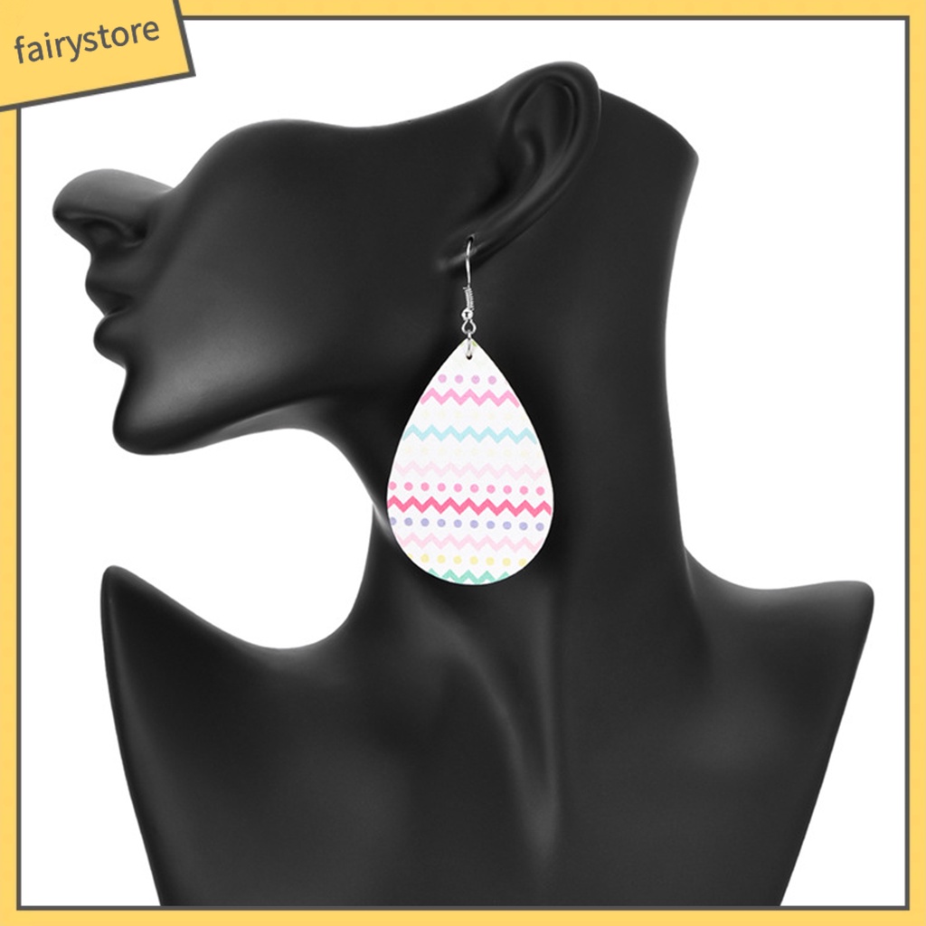 Bông Tai Hình Giọt Nước Bằng Da Giả Thời Trang Dành Cho Nữ