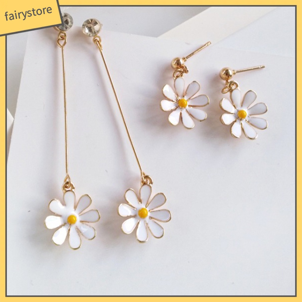 Bông Tai Hình Hoa Hướng Dương Tráng Men Ngọt Ngào Cho Nữ