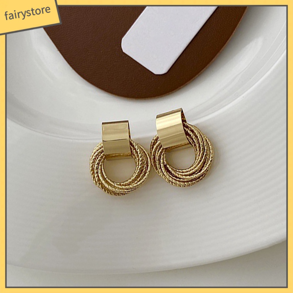 [FRO] 1 Cặp Bông Tai Nhiều Vòng Tròn Nhỏ Dễ Phối Đồ Trang Sức Nhẹ Nhàng