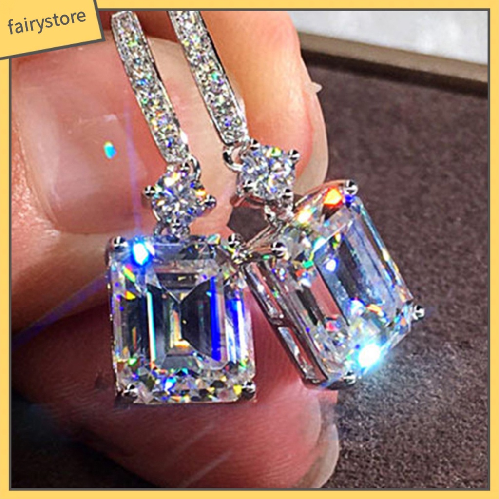 1 Đôi Bông Tai Hình Vuông Bằng Hợp Kim Thời Trang Công Sở Dành Cho Nữ