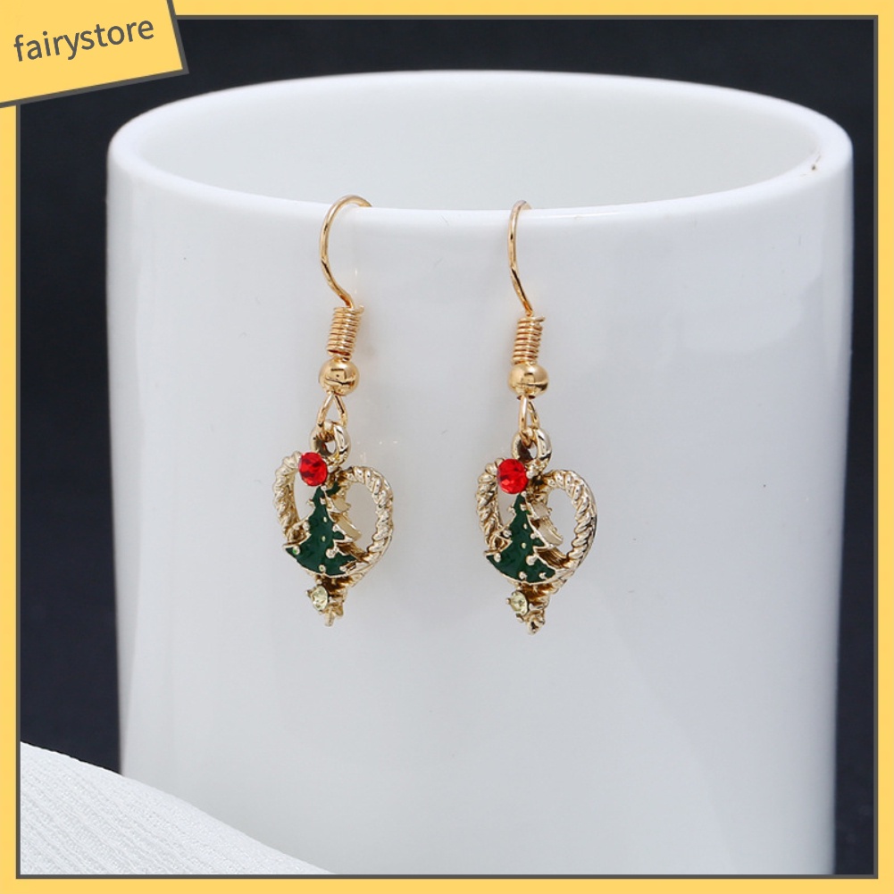 Bông Tai Hình Cây Thông Đính Đá Thời Trang Dành Cho Nữ