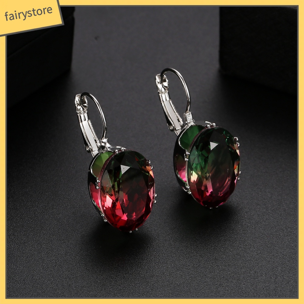 Bông Tai Hình Oval Đính Đá Zircon Thời Trang Dành Cho Nữ