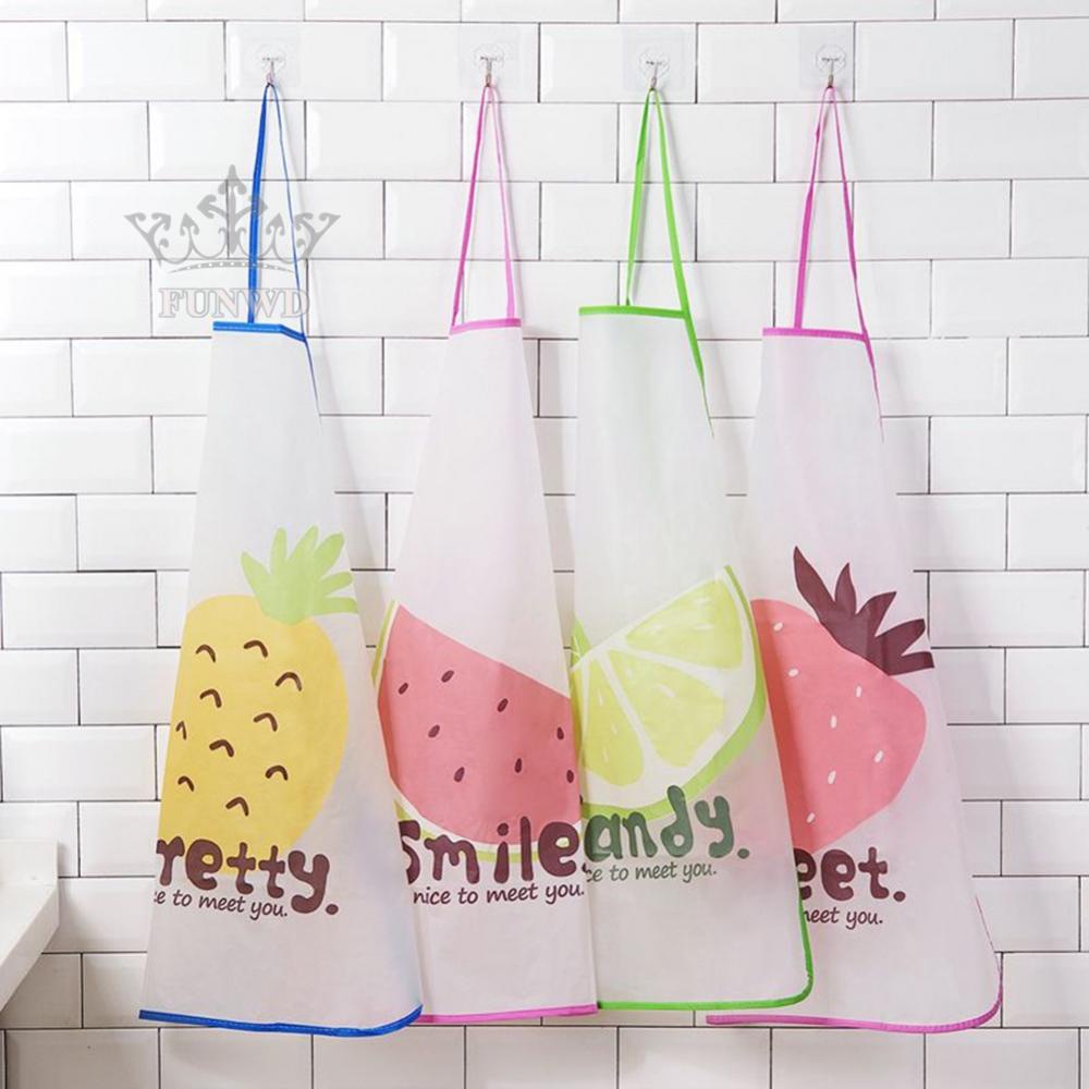 Tạp Dề PVC Chống Thấm Nước Thấm Dầu In Họa Tiết Xinh Xắn Dành Cho Người Lớn