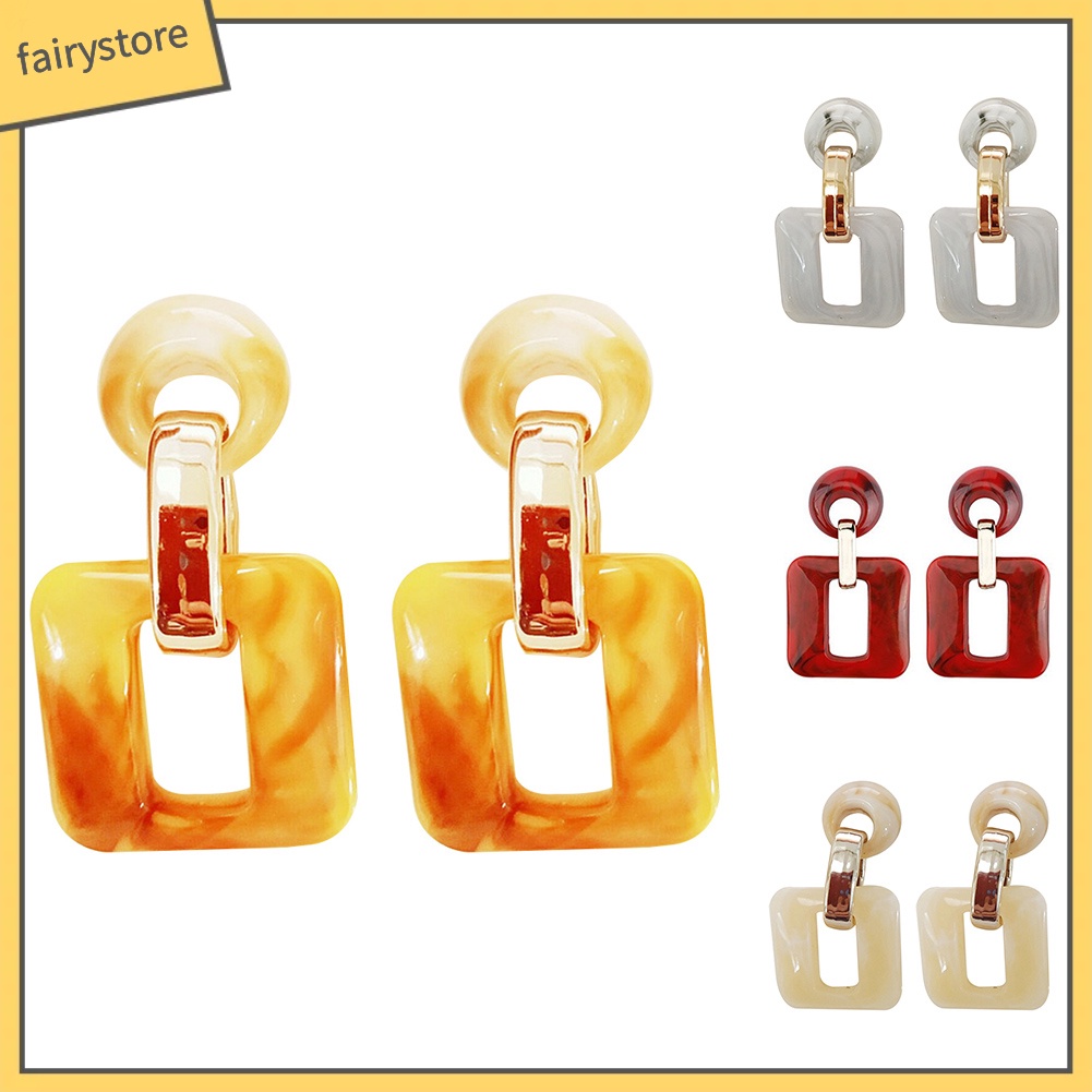 Bông Tai Hình Học Hình Vuông / Tròn Phong Cách Boho Thời Trang Cho Nữ