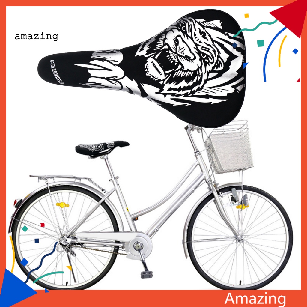 Yên Xe Đạp Chống Trượt Bằng Nhựa PP In Hình Hổ Thoáng Khí Tiện Dụng