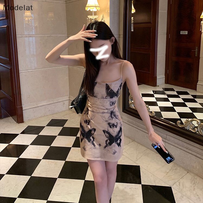 Đầm Ôm Không Tay In Họa Tiết Cổ Điển Quyến Rũ Dành Cho Nữ