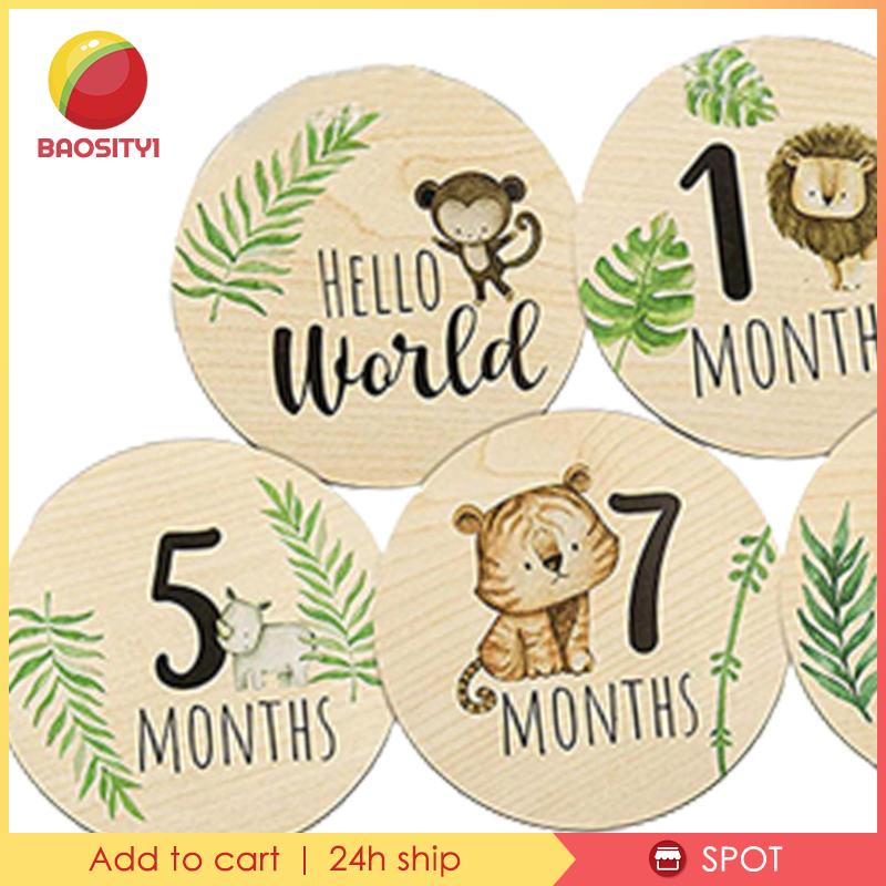 [Baosity1] 7 Thẻ Gỗ Đánh Dấu Cột Mốc Phát Triển Trí Thông Minh Cho Bé Tắm