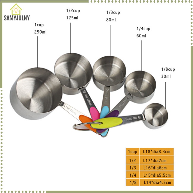 Set 10 Muỗng Đo Lường Bằng Thép Không Gỉ Cách Nhiệt Chống Trượt Tiện Dụng