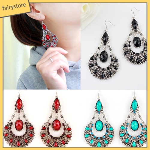 Bông Tai Hình Giọt Nước Đính Đá Thời Trang Dành Cho Cô Dâu