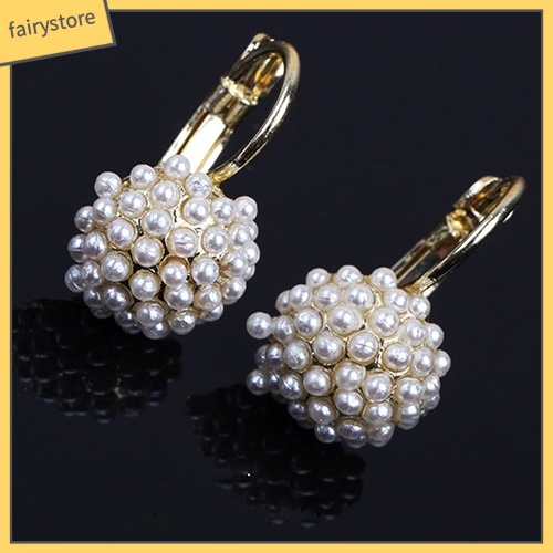 Bông Tai Đính Ngọc Trai Giả Thanh Lịch Dành Cho Cô Dâu