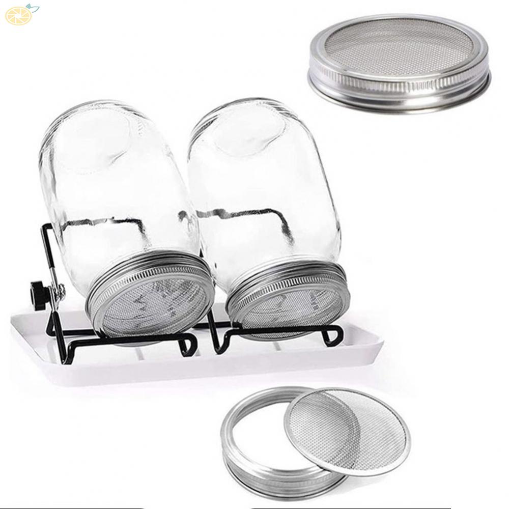 【VARSTR】Sprouting Jar Lid Set | 4 Rust Resistant Stainless Steel Lids with Excellent Ventilation