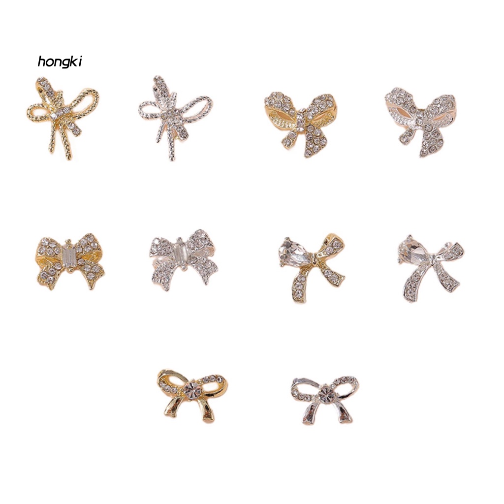 Set 10 Phụ Kiện Trang Trí Móng Tay Nghệ Thuật Ánh Kim Bền Bỉ