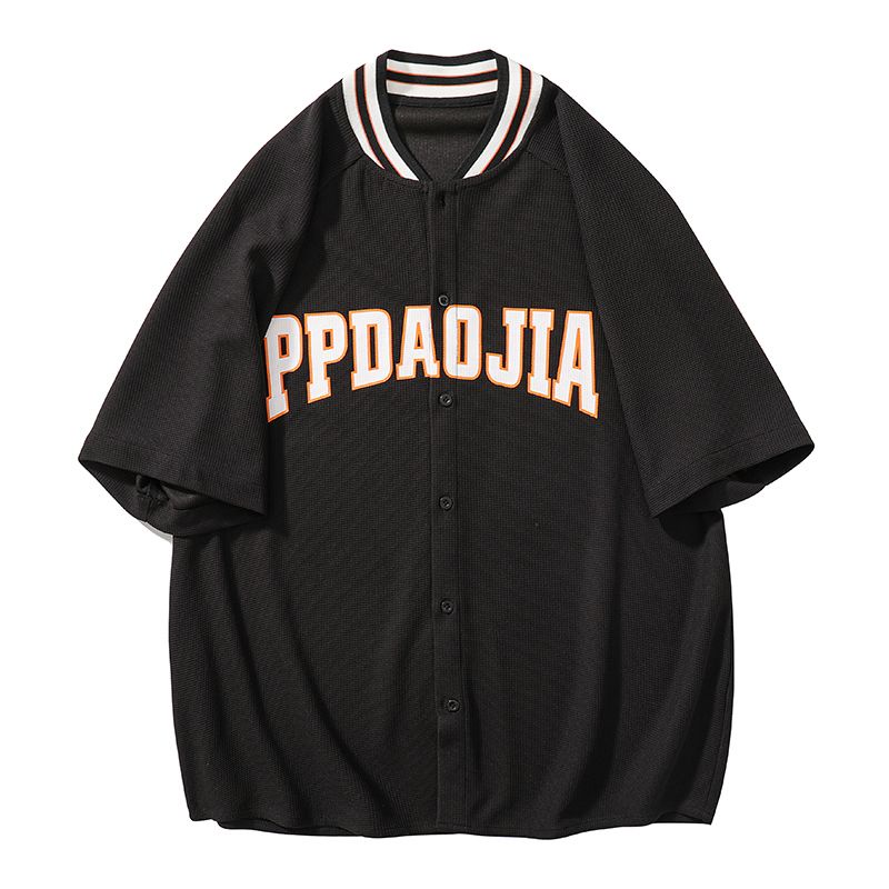 Áo Thun Bóng Chày Mùa Hè Tay Lửng Dáng Rộng Phong Cách Thời Trang Đường Phố Mỹ Có Size Lớn 150kg Hàng Mới Dành Cho Nam Và