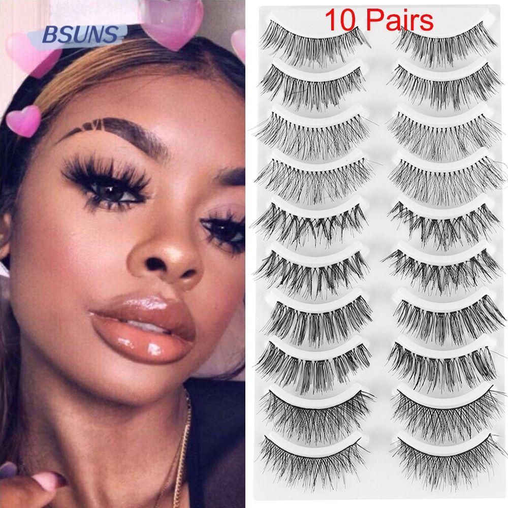 Set 10 Cặp Lông Mi Giả BSUNS SKONHED Trang Điểm Làm Đẹp Cho Nữ