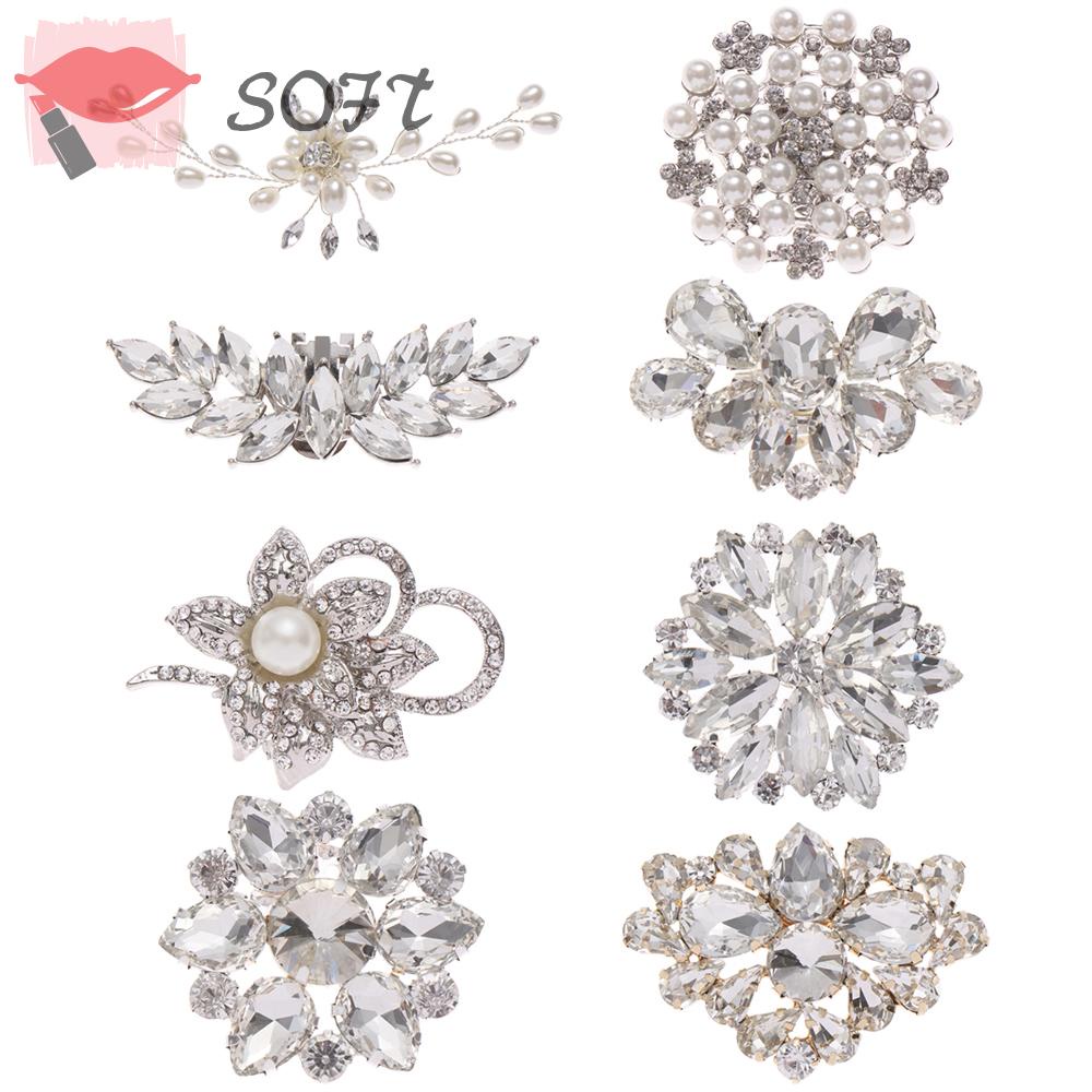 Kẹp Giày SOFTNESS 1PC|Kẹp TóC HìNh Vuông ĐíNh Kim Cương Giả ThờI Trang