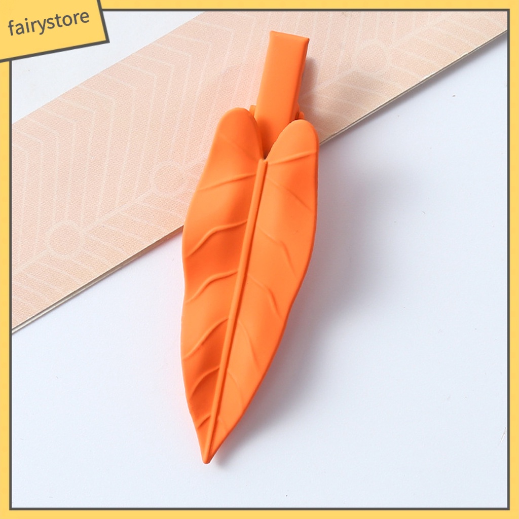 Kẹp Tóc Hình Chiếc Lá Bằng Thép Không Gỉ Chống Trầy Xước Dễ Thương Xinh Xắn