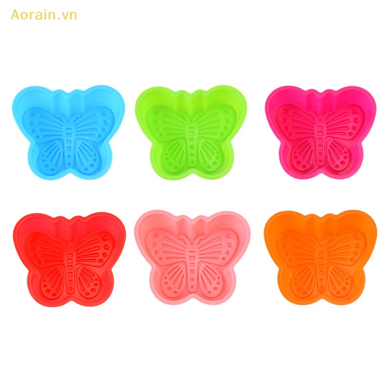 Bộ 4 Khuôn Silicone Làm Bánh Cupcake Hình Bướm Xinh Xắn