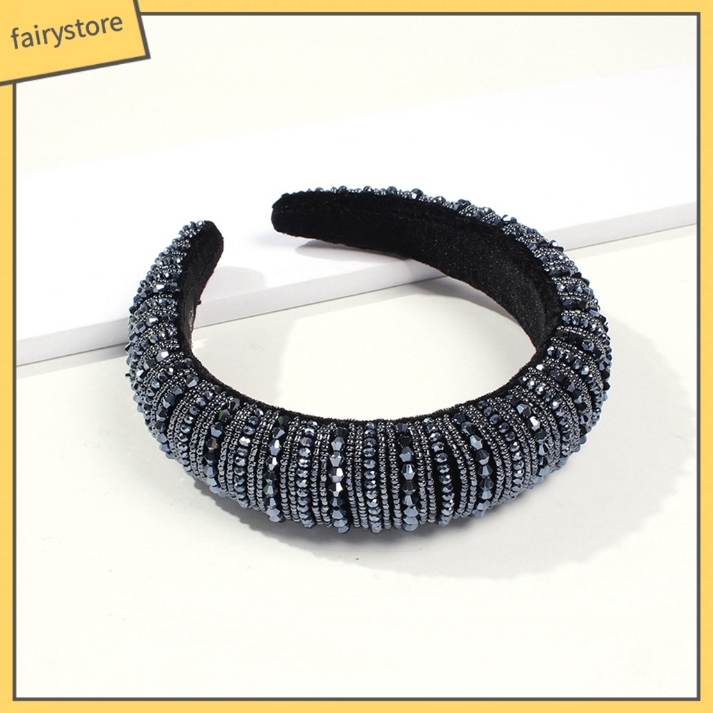 Băng Đô Cài Tóc Bản Rộng Đính Đá Nhiều Màu Sắc Thời Trang Cho Nữ