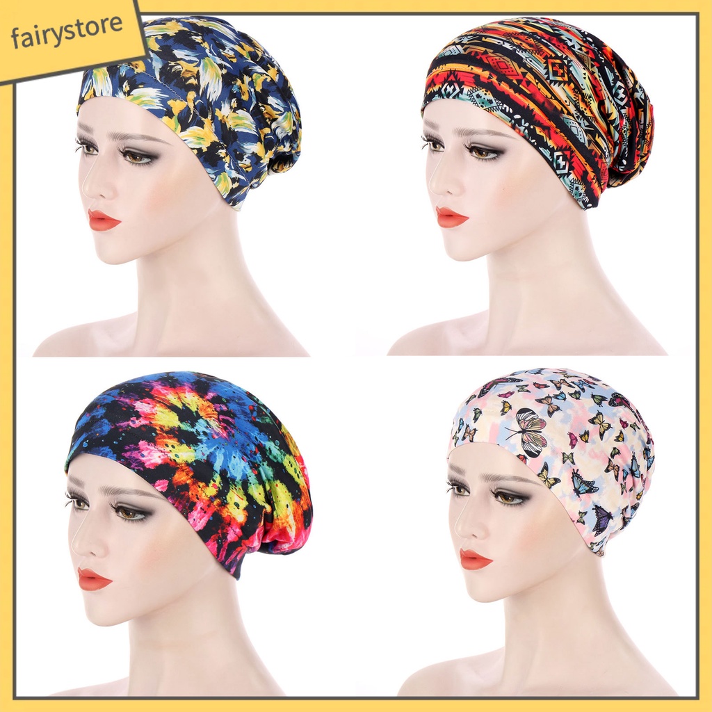 Mũ Trùm Đầu Turban In Họa Tiết Hoa Bướm Thời Trang Cho Nữ