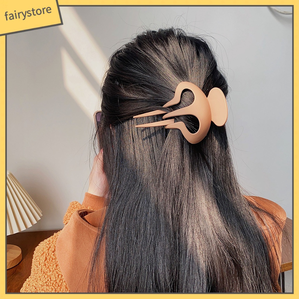 Kẹp Tóc Càng Cua Bằng Nhựa Siêu Nhẹ Màu Trơn Đơn Giản Thời Trang Cho Nữ