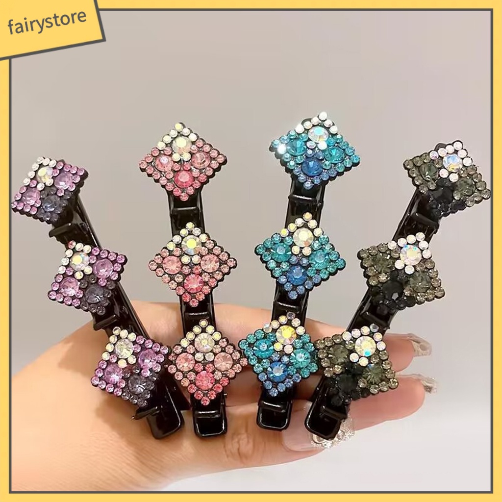 Bộ 2 Kẹp Tóc Bằng Acrylic Màu Sắc Lấp Lánh Chống Trượt Thân Thiện Với Da Dễ Sử Dụng