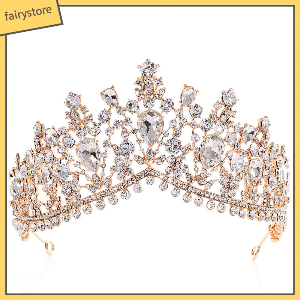 Cài Tóc Hình Vương Miện Đính Đá Lấp Lánh Cho Cô Dâu