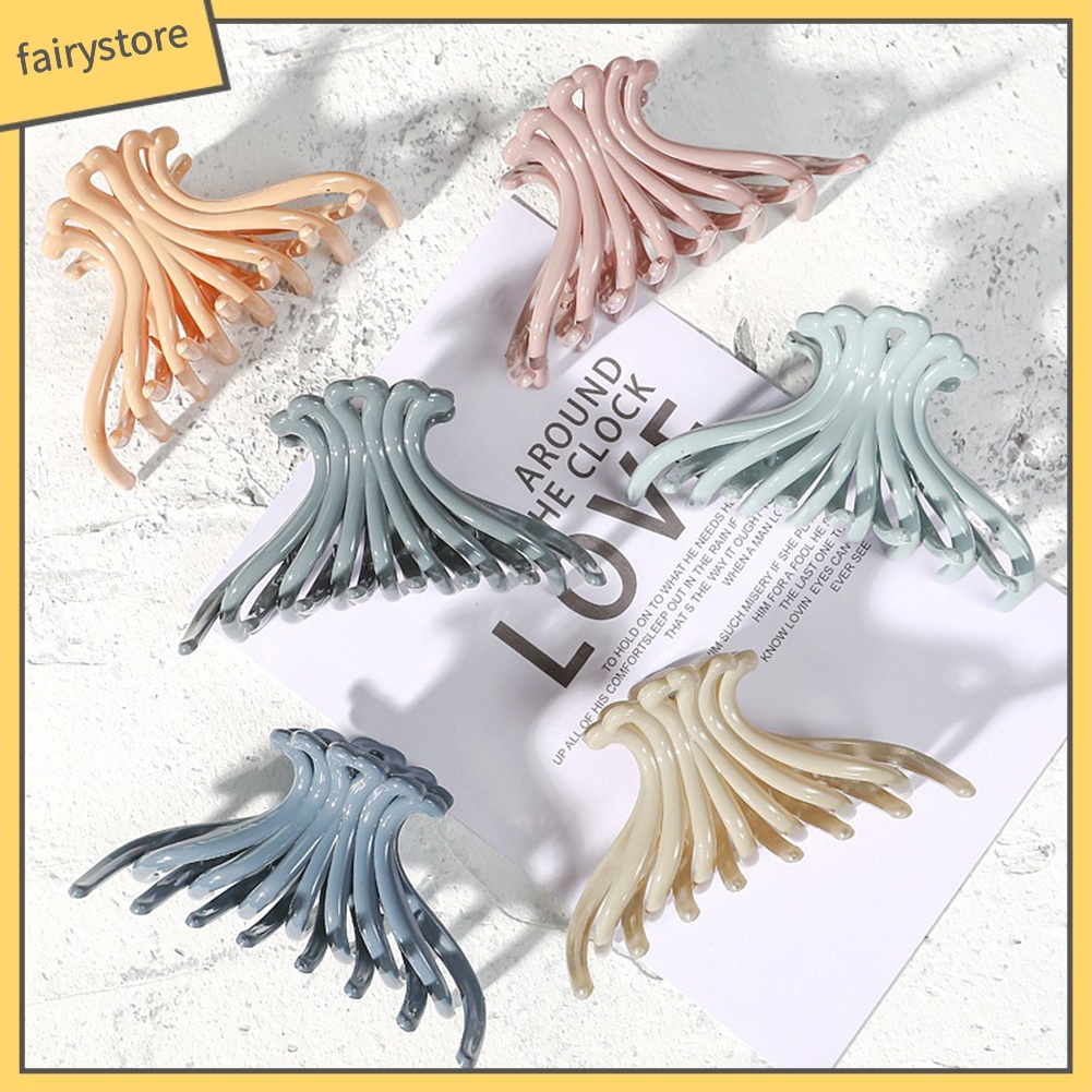 Kẹp Tóc Càng Cua Bằng Nhựa Màu Trơn Thời Trang Cho Nữ