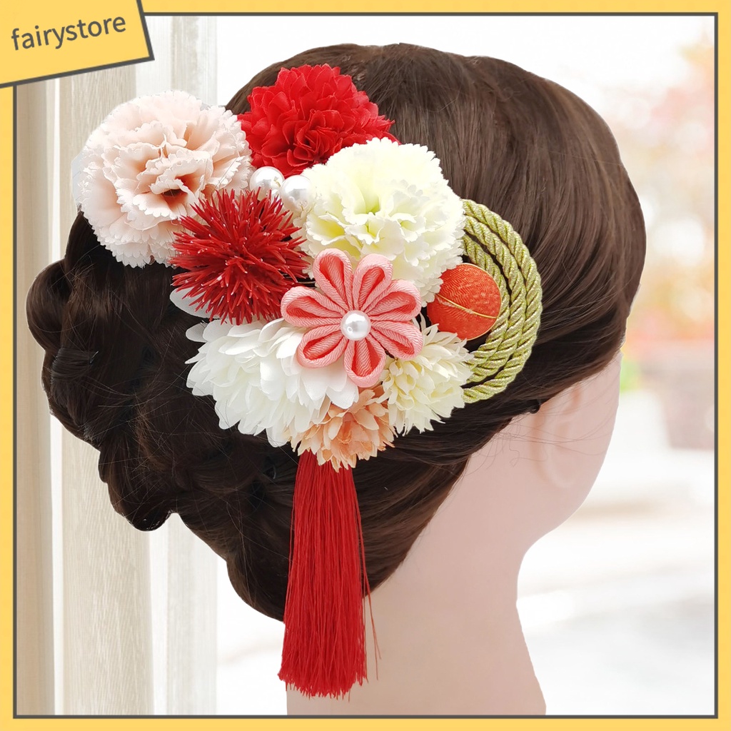 Bộ 3 Kẹp Tóc Hoa Đính Ngọc Trai Nhân Tạo Chống Rơi Thời Trang Dự Tiệc