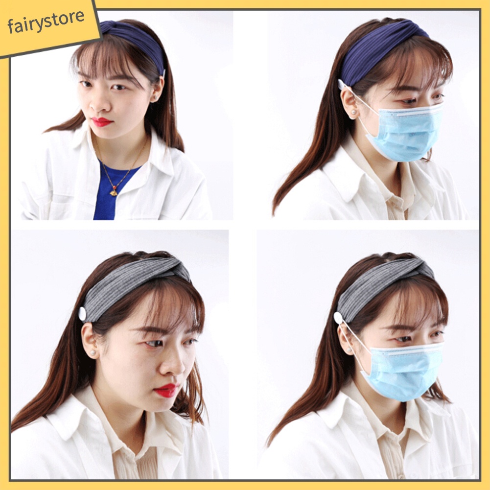 Set 6 Băng Đô Cài Tóc Co Giãn Bảo Vệ Tai Dùng Tập Yoga / Y Tá