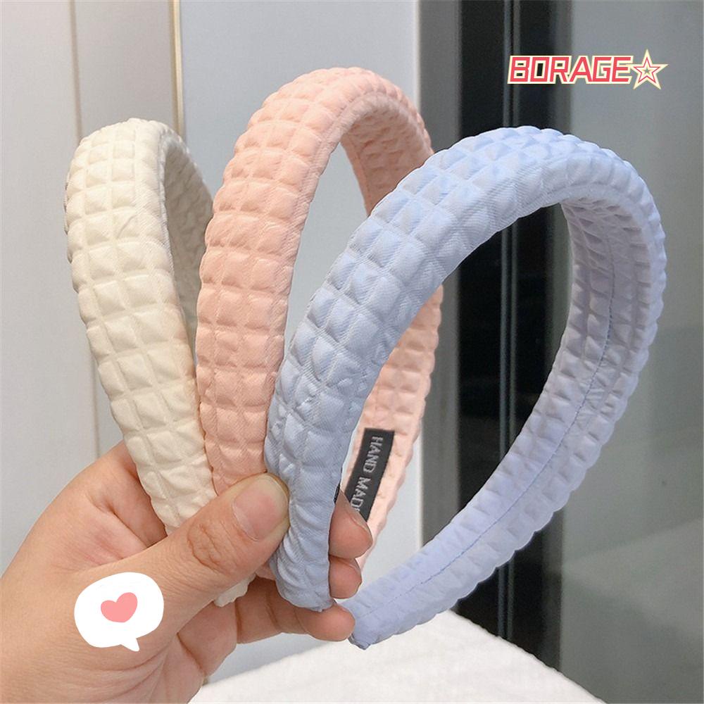 Băng Đô Cài Tóc Bằng Xốp Bản Rộng Không Trơn Màu Sắc Trơn Dành Cho Nữ Rửa Mặt / Spa