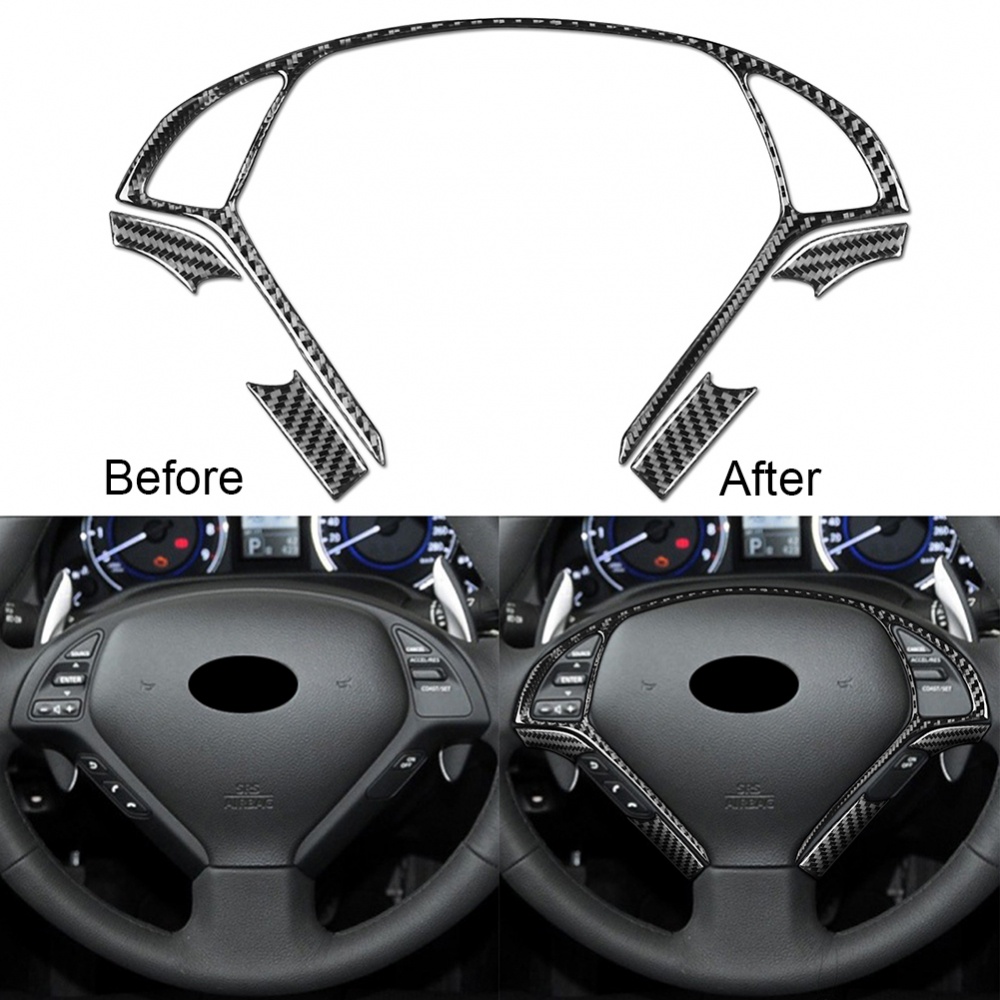 Bộ 5 Miếng Dán Sợi Carbon Trang Trí Bảng Điều Khiển Xe Hơi Mới