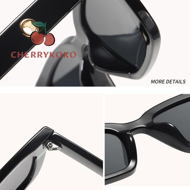 🍒🍒CHERRYKOKO Kính râm nam nữ thời trang retro đi biển mẫu mới Màu đen phong cách cá tính siêu ngầu