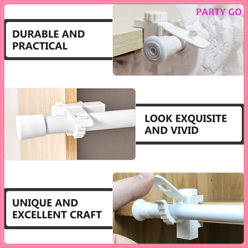 Set 2 Kẹp Treo Rèm Có Thể Điều Chỉnh Không Cần Đóng Đinh Ulran.Vn