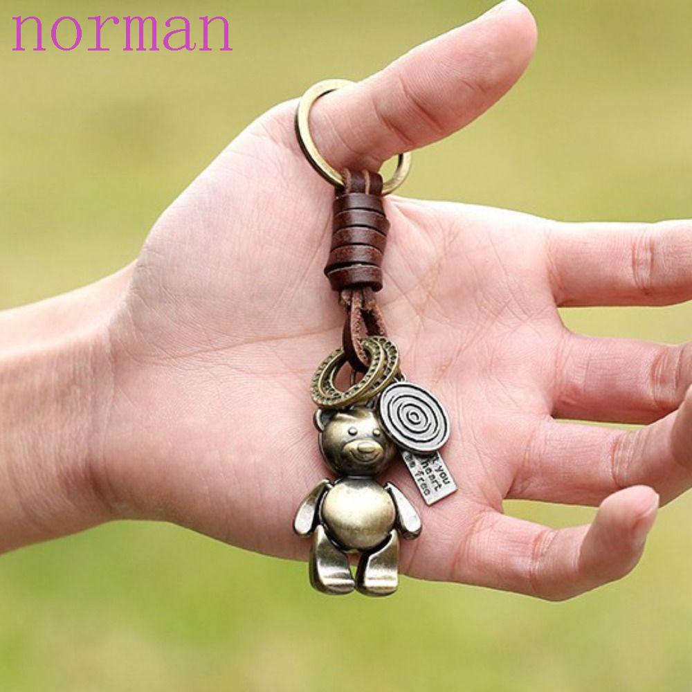 Móc Khóa Da Hình Gấu NORMAN 3D Dễ Thương