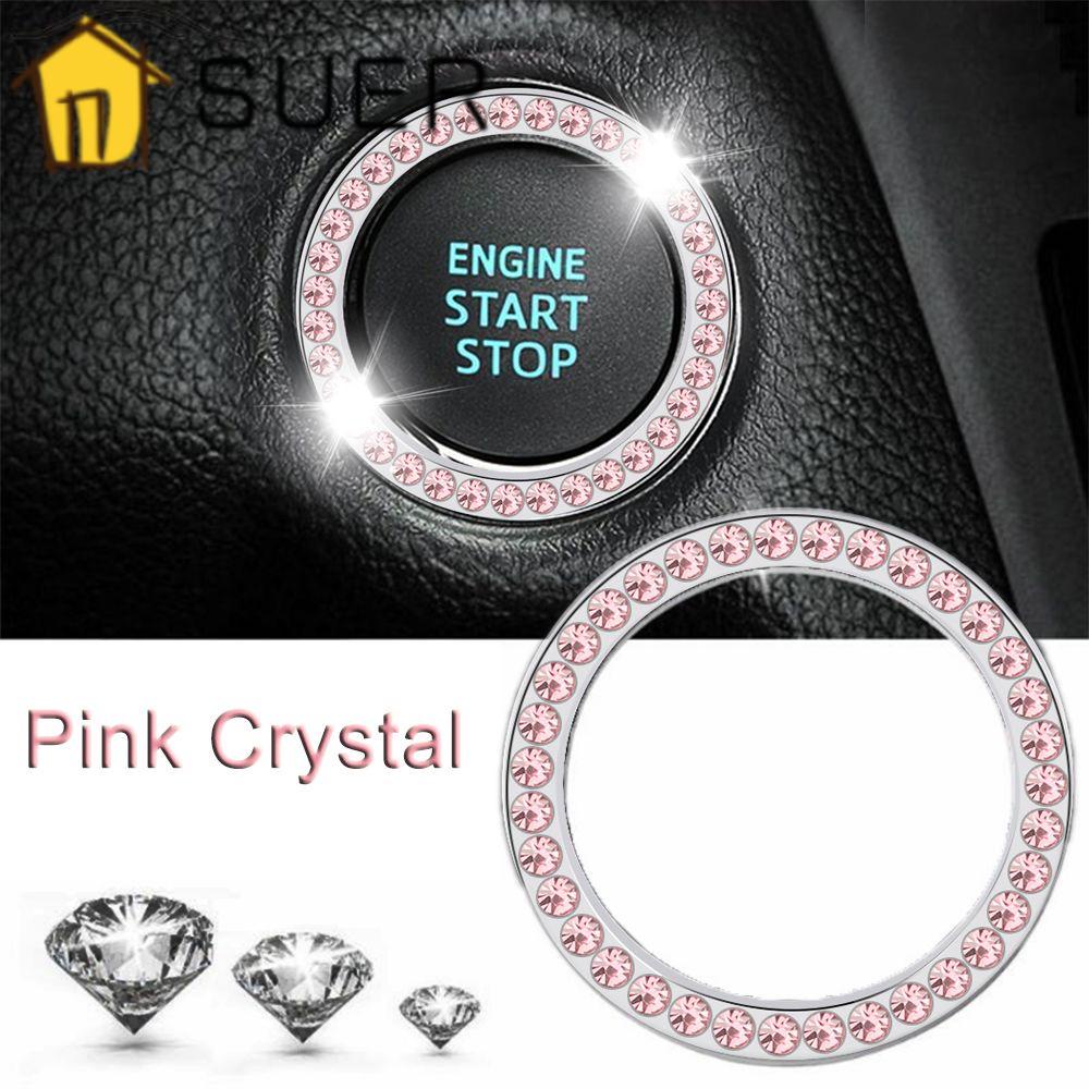 Suenin Vòng Tròn Màu Hồng Trang Trí Nút Xe Hơi