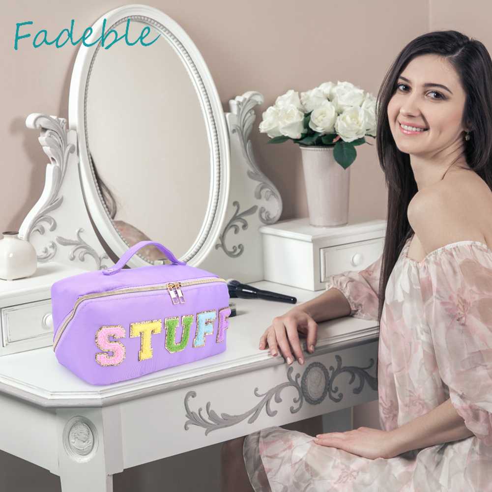 Túi Đựng Mỹ Phẩm Bằng Nylon Sức Chứa Lớn Tiện Dụng Cho Nữ