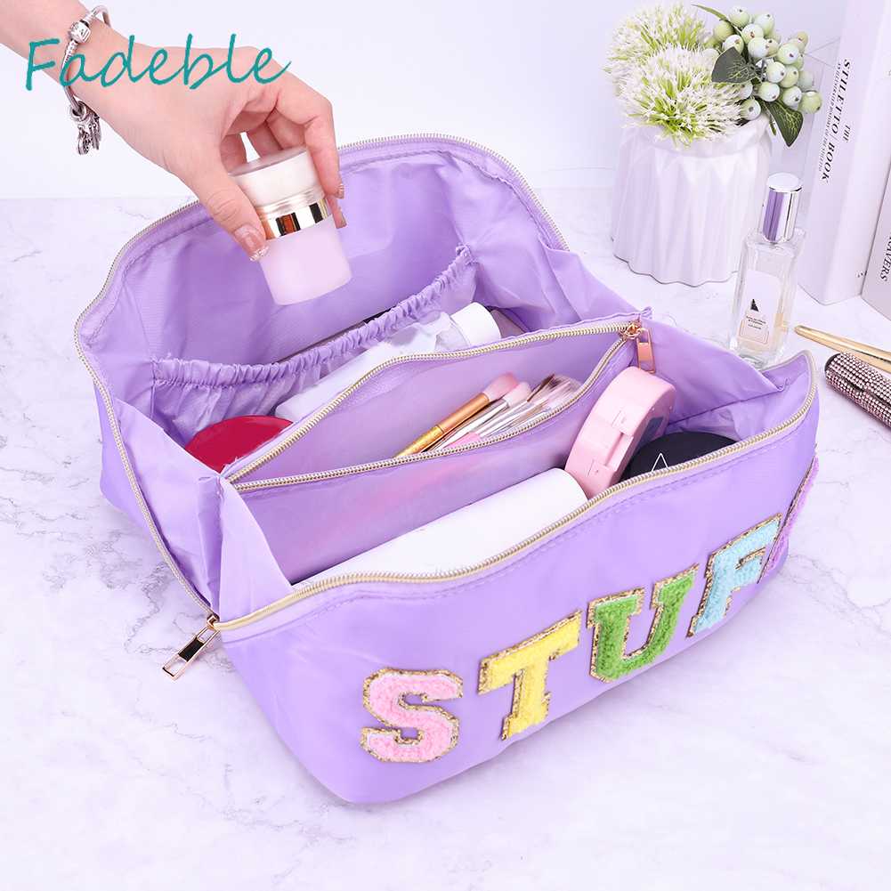 Túi Đựng Mỹ Phẩm Bằng Nylon Sức Chứa Lớn Tiện Dụng Cho Nữ