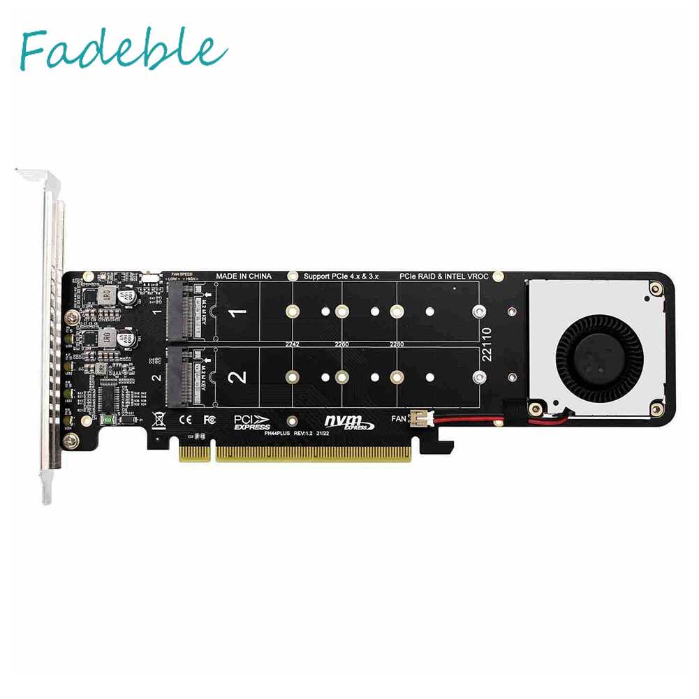 Card Chuyển Đổi 4Disk NVME Raid PCI-E4.0X16 Hai Mặt Cho 2230 / 2242 / 2260 / 2280mm
