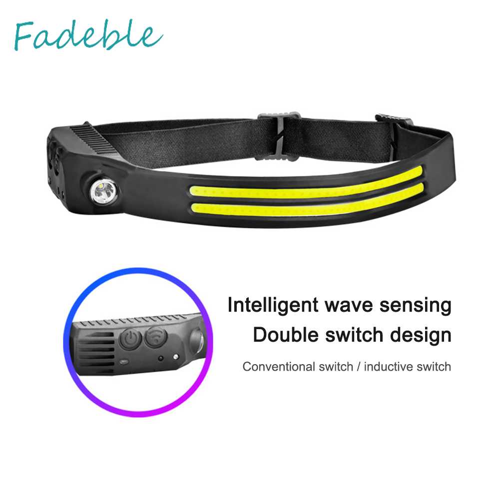 Đèn LED COB Đeo Trán Cảm Ứng Mạnh Mẽ Cắm Trại Ngoài Trời