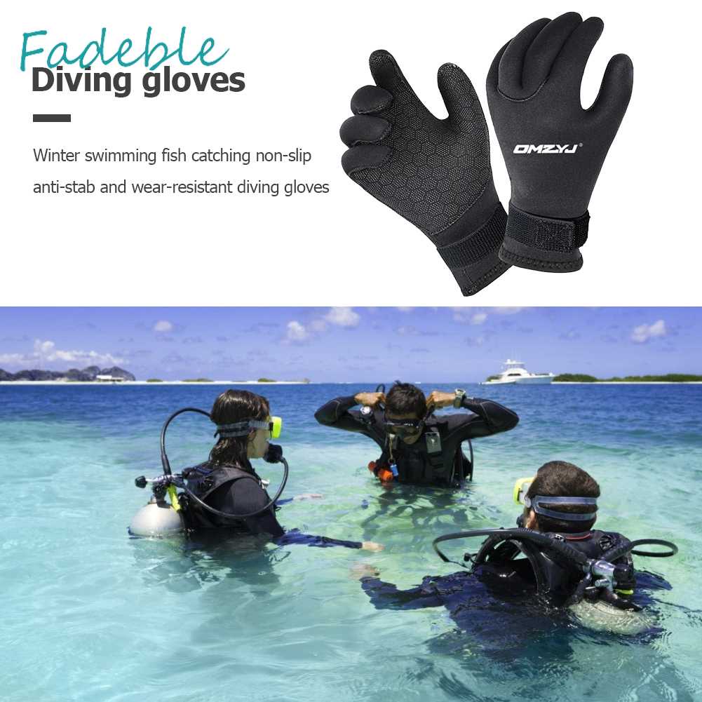 Găng Tay Bơi Lặn Màu Đen Dày 5mm Cho Nam