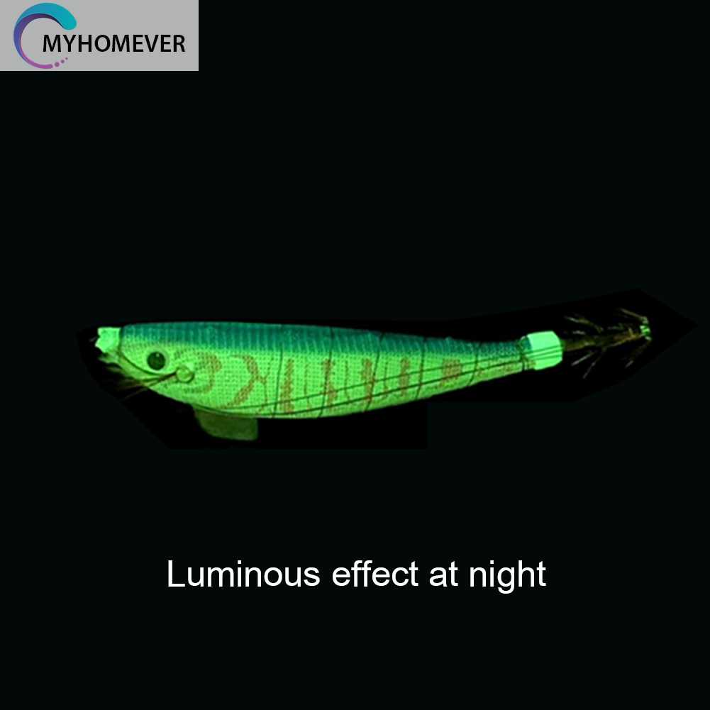 Mồi Câu Cá Giả Hình Tôm Bằng Gỗ Phát Quang Kích Thước 100mm 12g