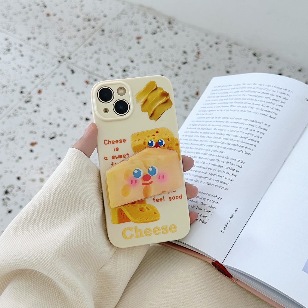 Ốp Điện Thoại TPU Dẻo Họa Tiết Hoạt Hình Phô Mai Dễ Thương Cho iPhone 13 12 11 Pro Max 14 Plus