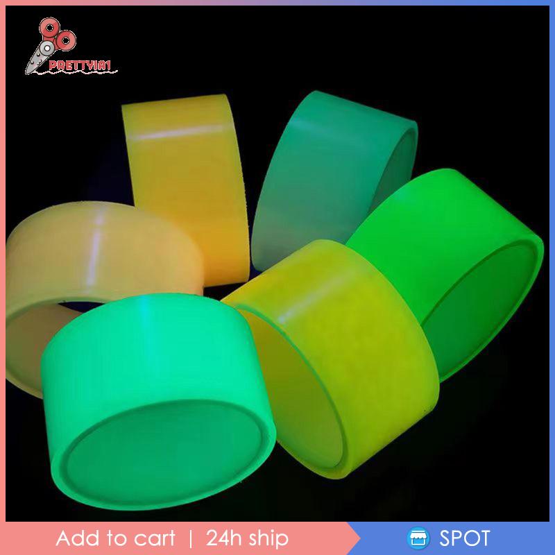 [Prettyia1] 6 Cuộn Băng Dính Bóng Nhiều Màu Sắc Phát Sáng Vui Nhộn