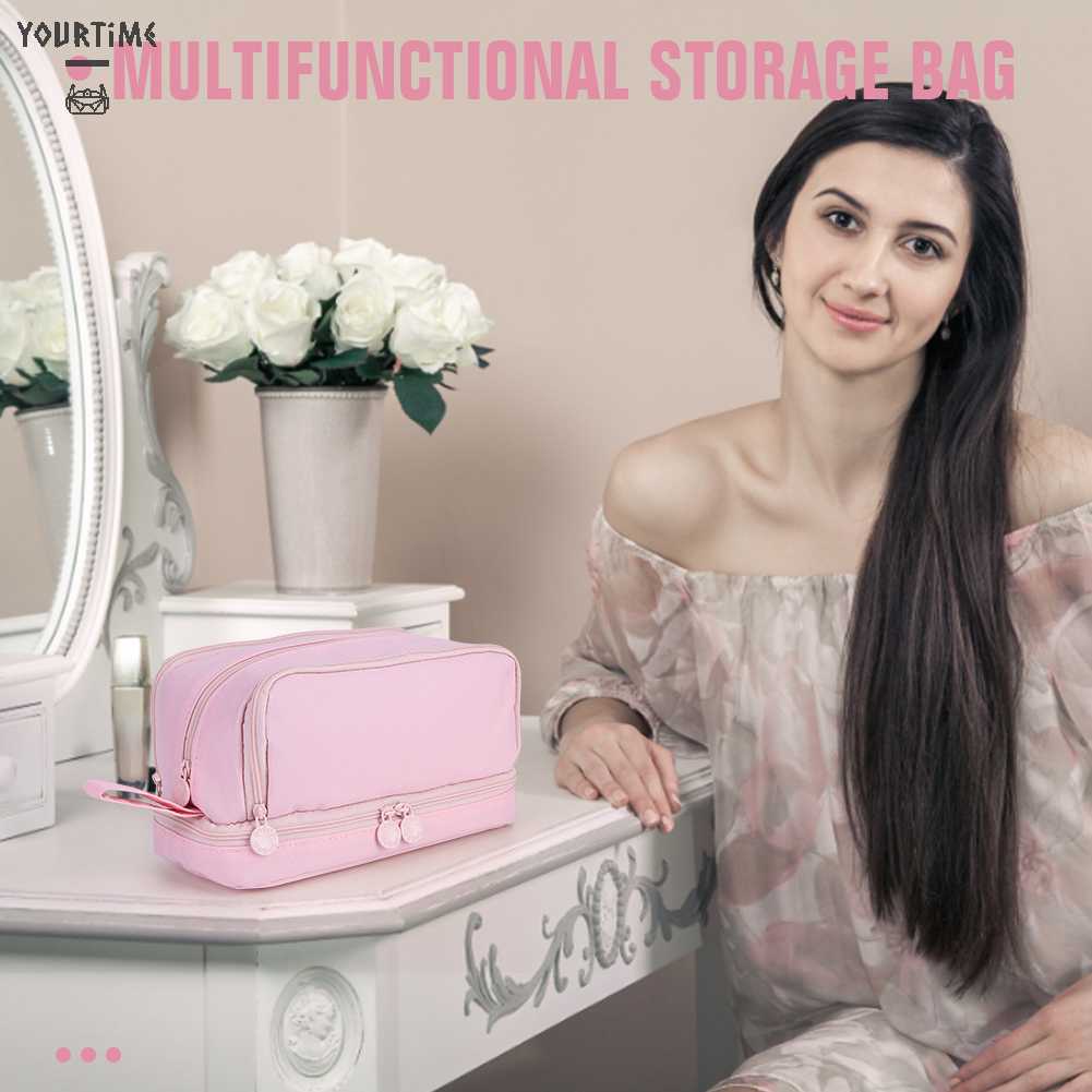 Túi Đựng Mỹ Phẩm Hai Lớp Có Móc Treo Tiện Lợi Dành Cho Nữ
