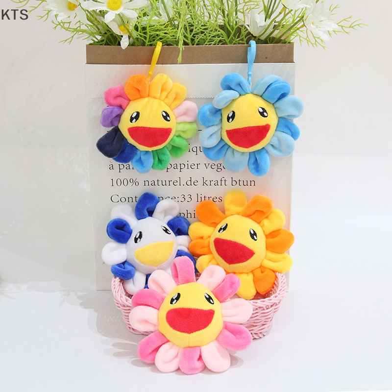 Móc Khóa Hình Hoa Hướng Dương Phối Lông Xinh Xắn Dễ Thương